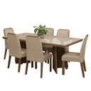 Ver imagem 3 de Conjunto Sala de Jantar Tampo de Vidro 6 Cadeiras Rustic/Cinza/Imperial Pienza Madesa
