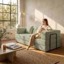Ver imagem 2 de Sofá Cama 3 Lugares na Caixa 190 cm Capri Bouclê B05 - D'Rossi