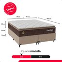 Ver imagem 4 de Cama Box Queen + Colchão Comfort Class Pillow Top 158x198cm Marrom/suede Bege