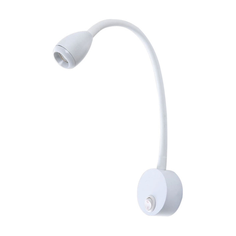 Arandela de Parede Led Bett Articulado 3000k 3w Bivolt 33cm Policarbonato Branco - Nordecor 2052