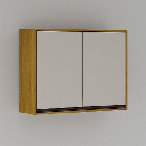 Armário de Cozinha Nala Aéreo 2 Portas Mobilihouse Cinamomo/off White