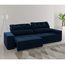 Ver imagem 1 de Estofado 4 Lugares Ravenna Retrátil e Reclinável Veludo Azul - Casa Giulia