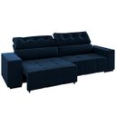 Ver imagem 2 de Estofado 4 Lugares Ravenna Retrátil e Reclinável Veludo Azul - Casa Giulia