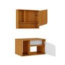 Ver imagem 4 de Conjunto Banheiro Delta Bechara Kit Gabinete e Armário Superior Suspenso com Espelho Portas e Nicho