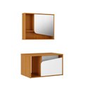Ver imagem 2 de Conjunto Banheiro Delta Bechara Kit Gabinete e Armário Superior Suspenso com Espelho Portas e Nicho
