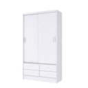 Ver imagem 6 de Guarda-Roupa Solteiro 2 Portas 4 Gavetas 1450 Branco