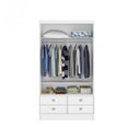 Ver imagem 2 de Guarda-Roupa Solteiro 2 Portas 4 Gavetas 1450 Branco