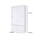 Ver imagem 4 de Guarda-Roupa Solteiro 2 Portas 4 Gavetas 1450 Branco