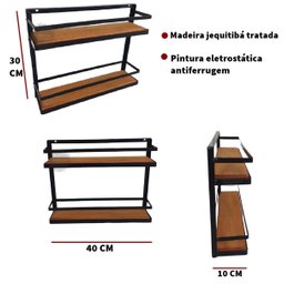 Prateleira porta condimentos ferro madeira artesanato mineiro - 5