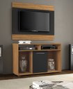 Ver imagem 2 de Rack com Painel Línio Freijó com Preto - MoveisAqui