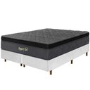 Ver imagem 1 de Cama Box Branca + Colchão King Size Suport Gel Molas Ensacadas Euro Pillow 193x203x75cm - Macio