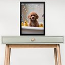 Ver imagem 1 de Quadro Divertido para Banheiro - Poodle 45x34cm:moldura Branca