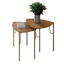 Ver imagem 3 de Conjunto de Mesas Laterais Bend Triangular MDF Metal Pintado 54cm Louro com Dourado