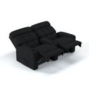 Ver imagem 3 de Sofá 2 Lugares Reclinável Elétrico Massageador em Linho Cor Preto Linha Cinema