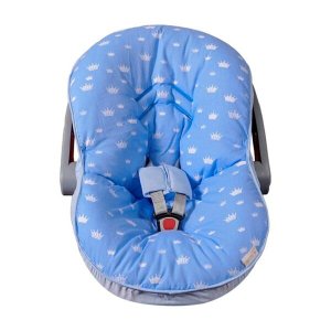Capa para Bebê Conforto Coroa Azul - 3 Peças