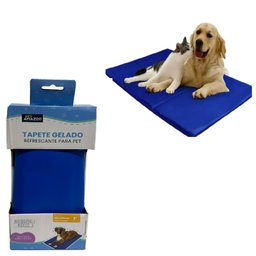 Tapete Gelado Refrescante Verão Para Pet + Bebedouro garrafa portátil + Suporte Cata Caca Com Refil  - 2