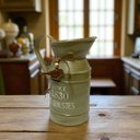 Ver imagem 2 de Vaso Jarro Decor Metal Provençal Verde Pássaro 23cm