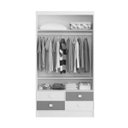 Ver imagem 2 de Guarda-Roupa Solteiro 2 Portas 4 Gavetas 1450 Preto/Branco