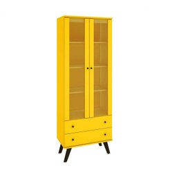 Cristaleira 2 Portas 2 Gavetas Natu Retrô Delmarco Móveis - 1