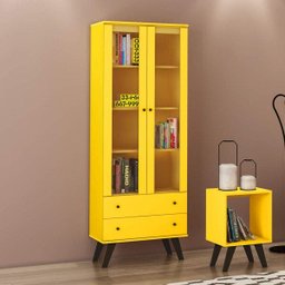 Cristaleira 2 Portas 2 Gavetas Natu Retrô Delmarco Móveis - 2