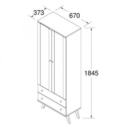 Cristaleira 2 Portas 2 Gavetas Natu Retrô Delmarco Móveis - 3