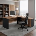 Ver imagem 2 de Mesa Escrivaninha em L Escritório Diretor Home Office 2 Gavetas 1 Porta 150x180cm SAT1819 Cor