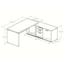 Ver imagem 6 de Mesa Escrivaninha em L Escritório Diretor Home Office 2 Gavetas 1 Porta 150x180cm SAT1819 Cor
