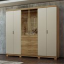 Ver imagem 1 de Guarda Roupa Roupeiro Casal Dubai Ouro 6 Portas 4 Gavetas Reflecta Nature Fendi Vila Rica
