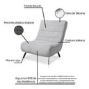 Ver mais imagens de Poltrona Nathy Confortável com Puff para Sala ou Quarto Boucle Cinza Bz Home Decor