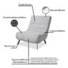 Poltrona Nathy Confortável com Puff para Sala ou Quarto Boucle Cinza Bz Home Decor - 8