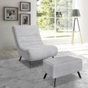 Ver imagem 1 de Poltrona Nathy Confortável com Puff para Sala ou Quarto Boucle Cinza Bz Home Decor