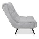 Ver imagem 5 de Poltrona Nathy Confortável com Puff para Sala ou Quarto Boucle Cinza Bz Home Decor
