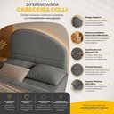 Ver imagem 3 de Cabeceira Cama Box Casal Colli 140cm Estofada Orgânica Moderna Bouclê Cinza Escuro - Desk Design