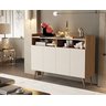 Combo Rack para Sala Vivare Wood 1.8 e Buffet Wind 4 Portas:Nature/Off White - 3