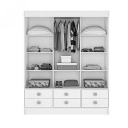 Guarda-Roupa Solteiro 3 Portas de Correr 6 Gavetas - 2 Guarda-Roupa Solteiro 3 Portas de Correr 6 Gavetas - 2
