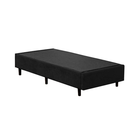 Cama Box Solteiro Extremo Reforçado Suede Xerife Móveis Preto 40x88x188