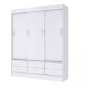 Ver imagem 4 de Guarda-Roupa Solteiro 3 Portas de Correr 6 Gavetas