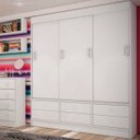 Ver imagem 7 de Guarda-Roupa Solteiro 3 Portas de Correr 6 Gavetas Branco