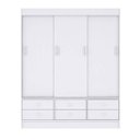Ver imagem 6 de Guarda-Roupa Solteiro 3 Portas de Correr 6 Gavetas Branco