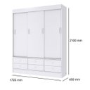 Ver imagem 6 de Guarda-Roupa Solteiro 3 Portas de Correr 6 Gavetas