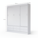 Ver imagem 3 de Guarda-Roupa Solteiro 3 Portas de Correr 6 Gavetas Branco