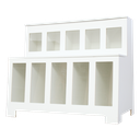 Ver imagem 1 de Expositor Dispenser de Ração Pet Box 10 Divisões Retangular com Vidro - Branco - Cód.510