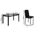 Ver imagem 3 de Mesa de Jantar 6 Lugares Tokio Classic com Vidro Preto - Art Panta