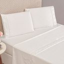 Ver imagem 1 de Jogo de Cama Infinity Casal Padrão 4 Peças - Tecido Micropercal 300 Fios - Branco