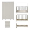 Ver mais imagens de Quarto de Bebê Completo com Berço Americano 3 em 1 Allegra Multimóveis Mp4586 Branco/off White