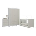 Ver imagem 2 de Quarto de Bebê Completo com Berço Americano 3 em 1 Allegra Multimóveis Mp4586 Branco/off White
