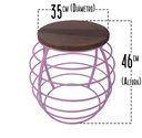 Ver imagem 2 de Banco Base De Ferro Tampo De Madeira Redondo Artesanal Direto Da Fábrica - Rosa