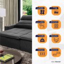 Ver imagem 3 de Sofá Retrátil/Reclinável Amsterdam 2,70m Suede Velut com Molas no Assento - King House