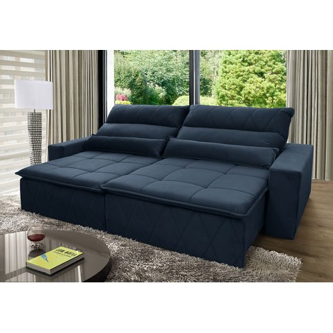Sofá Retrátil/Reclinável Amsterdam 2,10m Suede Velut com Molas no Assento - King House