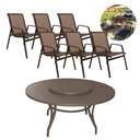 Ver imagem 1 de Conjunto de Mesa Giratória 1,40m + 6 Cadeiras Piscina Jantar Área Externa